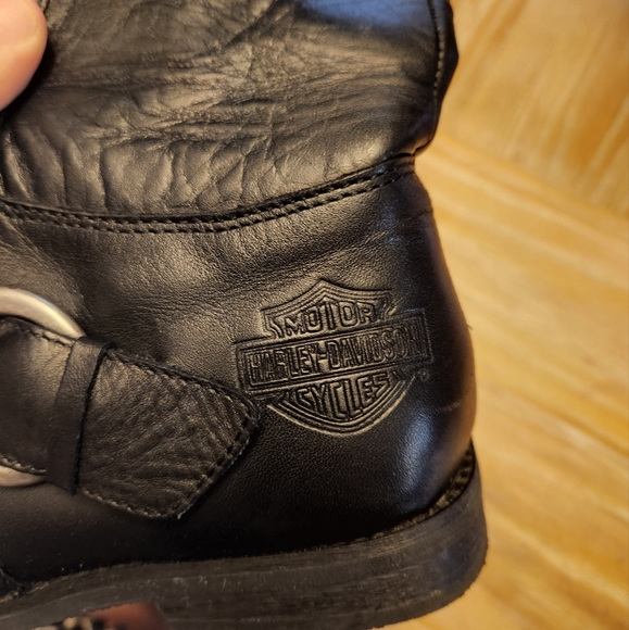 Harley  Davison  black leather boots - Picture 3 of 4